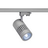 spot STRUCTEC LED 24W, Gris argent, 4000K, 36°, adaptateur rail 3 allumage inclus