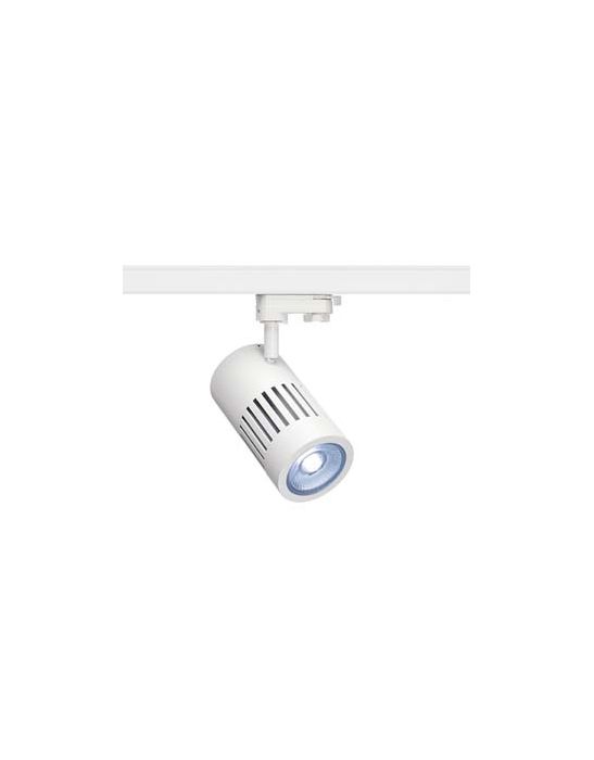 spot STRUCTEC LED 24W, Blanc, 4000K, 36°, adaptateur rail 3 allumage inclus