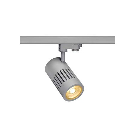spot STRUCTEC LED 24W, Gris argent, 3000K, 36°, adaptateur rail 3 allumage inclus