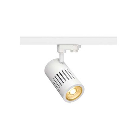 spot STRUCTEC LED 24W, Blanc, 3000K, 36°, adaptateur rail 3 allumage inclus
