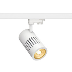 spot STRUCTEC LED 24W, Blanc, 3000K, 36°, adaptateur rail 3 allumage inclus