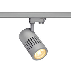 spot STRUCTEC LED 30W, Gris argent, 3000K, 60°, adaptateur rail 3 allumage inclus