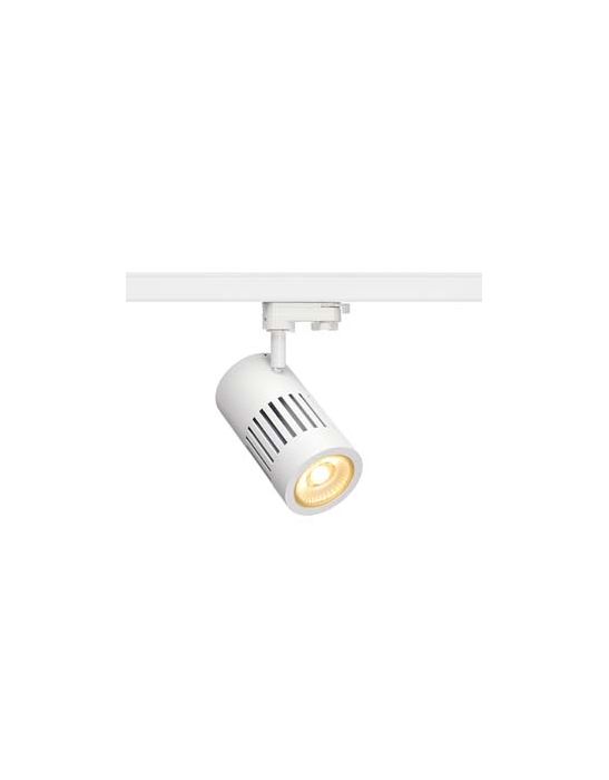 spot STRUCTEC LED 30W, Blanc, 3000K, 60°, adaptateur rail 3 allumage inclus