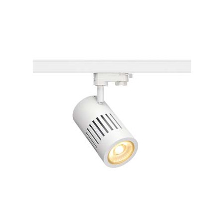 spot STRUCTEC LED 30W, Blanc, 3000K, 60°, adaptateur rail 3 allumage inclus