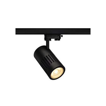 spot STRUCTEC LED 30W, Noir, 3000K, 60°, adaptateur rail 3 allumage inclus