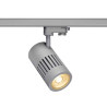 spot STRUCTEC LED 30W, Gris argent, 3000K, 36°, adaptateur rail 3 allumage inclus