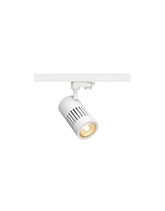 spot STRUCTEC LED 30W, Blanc, 3000K, 36°, adaptateur rail 3 allumage inclus