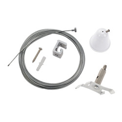 S-TRACK, kit de suspension, 5m, blanc, câble en acier