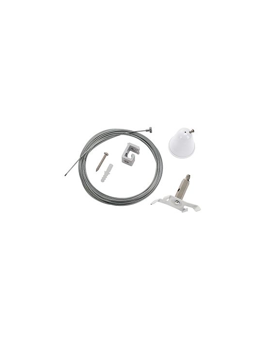 S-TRACK, kit de suspension, 5m, blanc, câble en acier