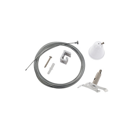 S-TRACK, kit de suspension, 5m, blanc, câble en acier