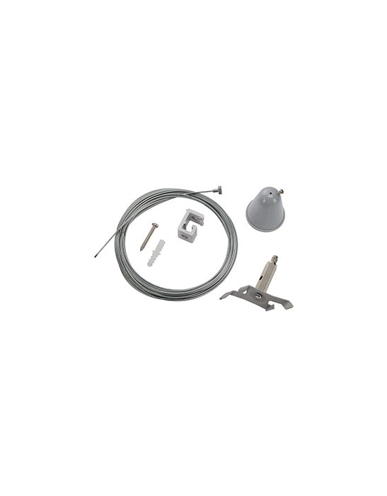 S-TRACK, kit de suspension, 5m, gris argent, câble en acier