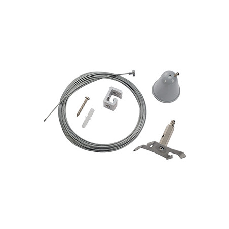 S-TRACK, kit de suspension, 5m, gris argent, câble en acier