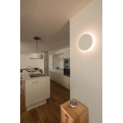 PLASTRA, applique et plafonnier, rond, 30cm, platre blanc, LED 7,4W, 3000K