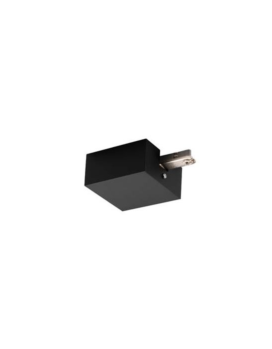 D-TRACK, alimentation avec patere, noire, terre gauche
