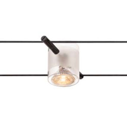 COMET, spot pour cable tendu, MR16, verre semi-depoli, noir