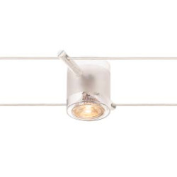 COMET, spot pour cable tendu, MR16, verre semi-depoli, blanc