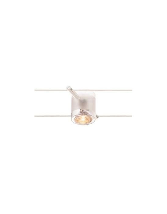 COMET, spot pour cable tendu, MR16, verre semi-depoli, blanc