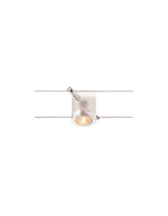 COMET, spot pour cable tendu, MR16, verre semi-depoli, chrome
