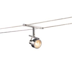 SALUNA, spot pour cable tendu, MR16, chrome