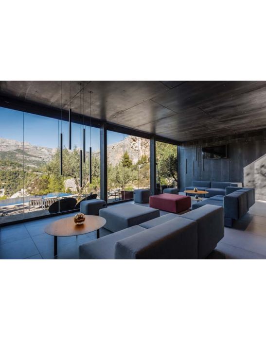 Suspension ronde noire HELIA 60, LED 7.5W, 3000K, patere plate pour encastrement