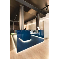 suspension HELIA 45 LED, ronde noire, 9W, 3000K, patere plate