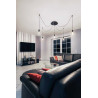 suspension ronde noire FITU E27, max. 60W, cable nu de 5m