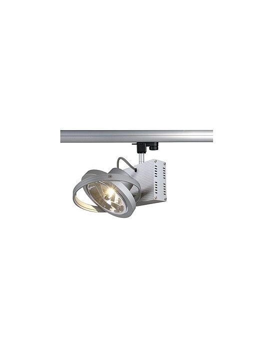 Rail 3 allumages, tec i 1xqrb111 50w max, gris argent, avec adaptateur