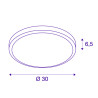 AINOS, rond, blanc, LED 3000K, avec detecteur