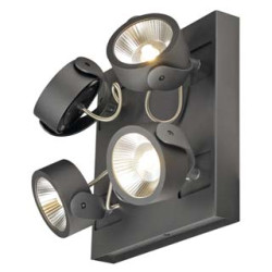 KALU LED 4 applique/plafonnier, carre, noir, LED 60W, 3000K, 60 degres