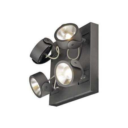 KALU LED 4 applique/plafonnier, carre, noir, LED 60W, 3000K, 60 degres
