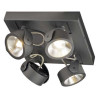 KALU LED 4 applique/plafonnier, carre, noir, LED 60W, 3000K, 60 degres