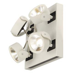 KALU LED 4 applique/plafonnier, carre, blanc/noir, LED 60W, 3000K, 60 degres