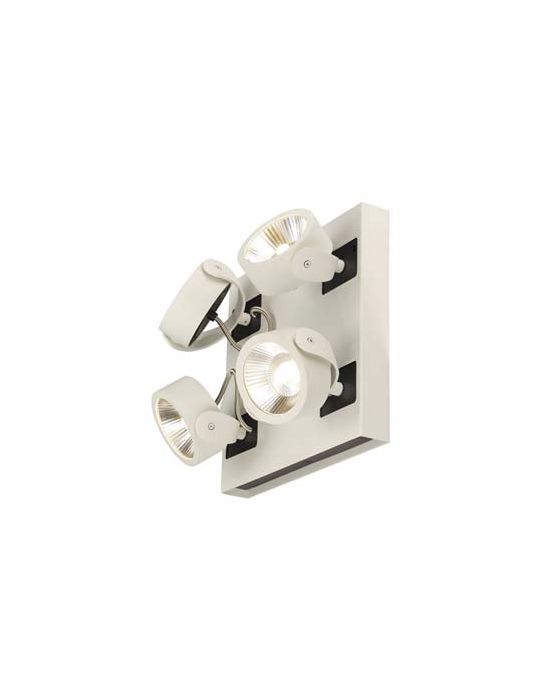 KALU LED 4 applique/plafonnier, carre, blanc/noir, LED 60W, 3000K, 60 degres