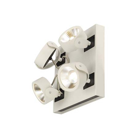 KALU LED 4 applique/plafonnier, carre, blanc/noir, LED 60W, 3000K, 60 degres