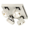 KALU LED 4 applique/plafonnier, carre, blanc/noir, LED 60W, 3000K, 60 degres