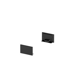 GRAZIA 20, embouts pour profil plat strie, 2 pcs., noir