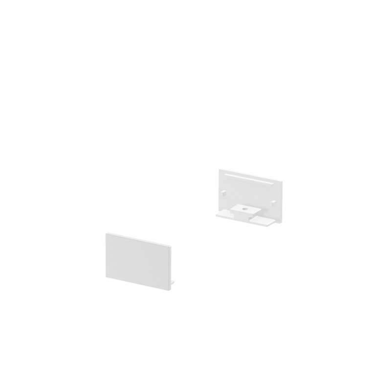 GRAZIA 20, embouts pour profil plat strie, 2 pcs., blanc