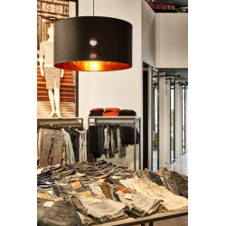 FENDA, abat-jour, textile noir/cuivre, ¿70cm
