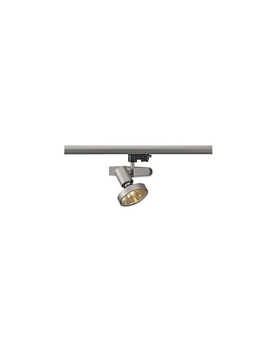 Rail 3 allumages, sleek spot g12, gris argent, 70w, reflecteur 12°