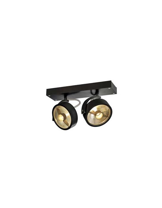 KALU 2, applique/plafonnier, noir, QPAR111 max. 75W
