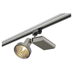 Rail 3 allumages, sleek spot g12, gris argent, 70w, reflecteur 12°