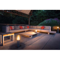 borne LISENNE 40, gris/verre fume, E27 23W max., IP54