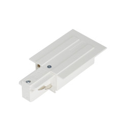 EUTRAC alimentation pour rail 3 allumages à encastrer, blanc RAL9016, terre gauche