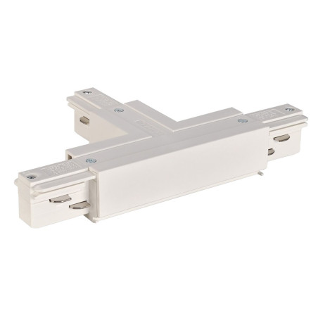 EUTRAC connecteur en T, terre gauche, blanc RAL 9016