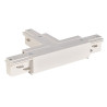 EUTRAC connecteur en T, terre gauche, blanc RAL 9016