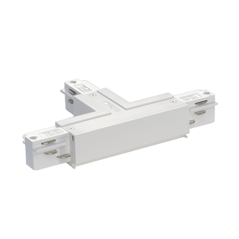 EUTRAC connecteur en T, terre droite, blanc RAL9016