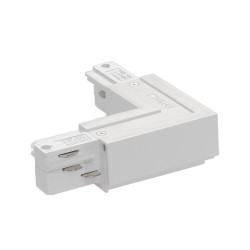 EUTRAC connecteur 90°, terre extérieure, blanc RAL 9016