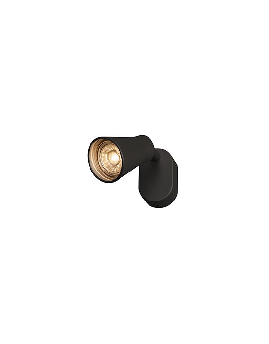 AVO SINGLE, applique et plafonnier, simple, QPAR51, noir, max. 50W