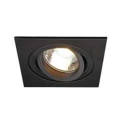 PIREQ GU10 CARRE encastré, noir mat, max. 50W, clips ressorts