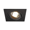 PIREQ GU10 CARRE encastré, noir mat, max. 50W, clips ressorts